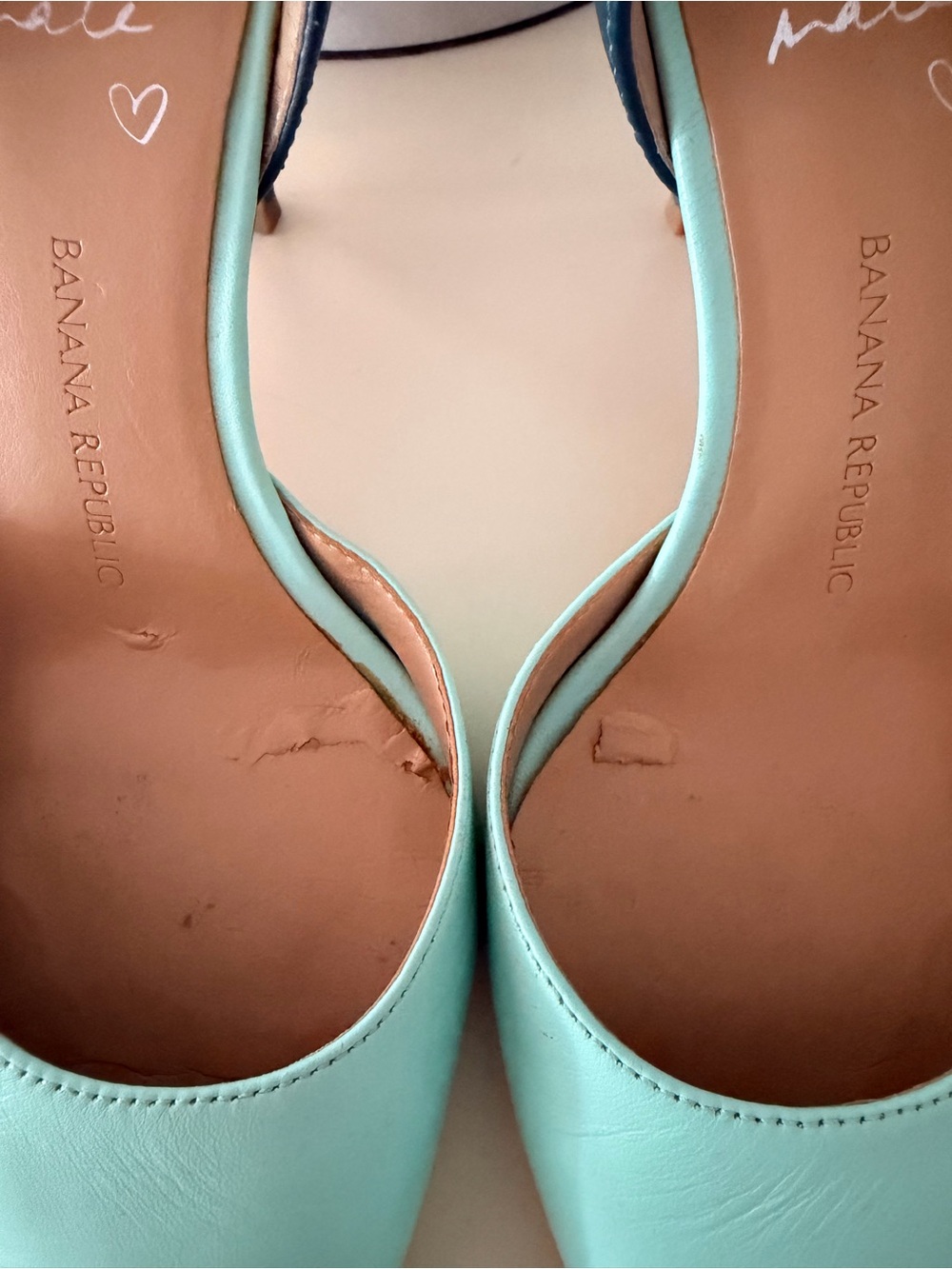 Banana Republic Mint Pointed-Toe D’Orsay Pumps with Navy Heel - Picture 4 of 5
